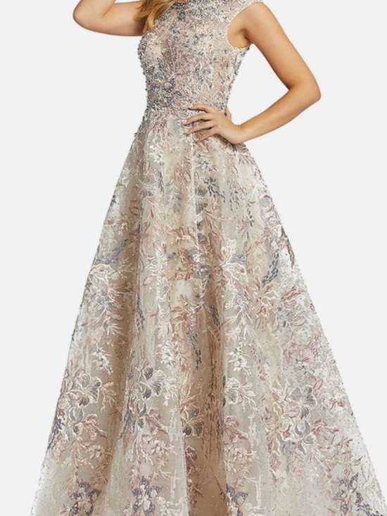 Mac Duggal Dresses & Skirts - Mac Duggal Blush and Silver Floral Embroidered A-Line Gown